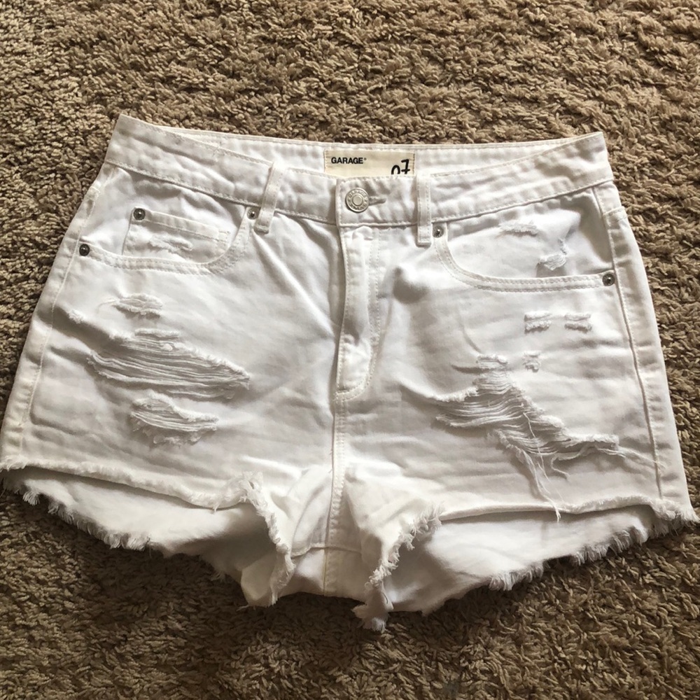 White GARAGE Jean shorts